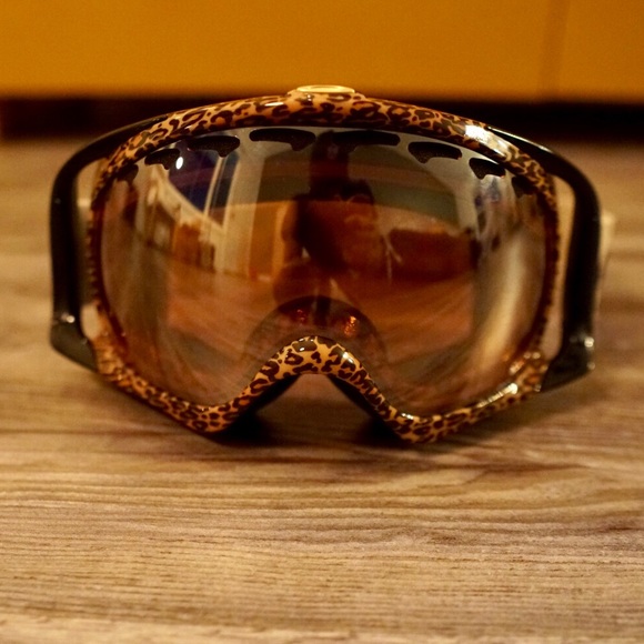 leopard print ski goggles